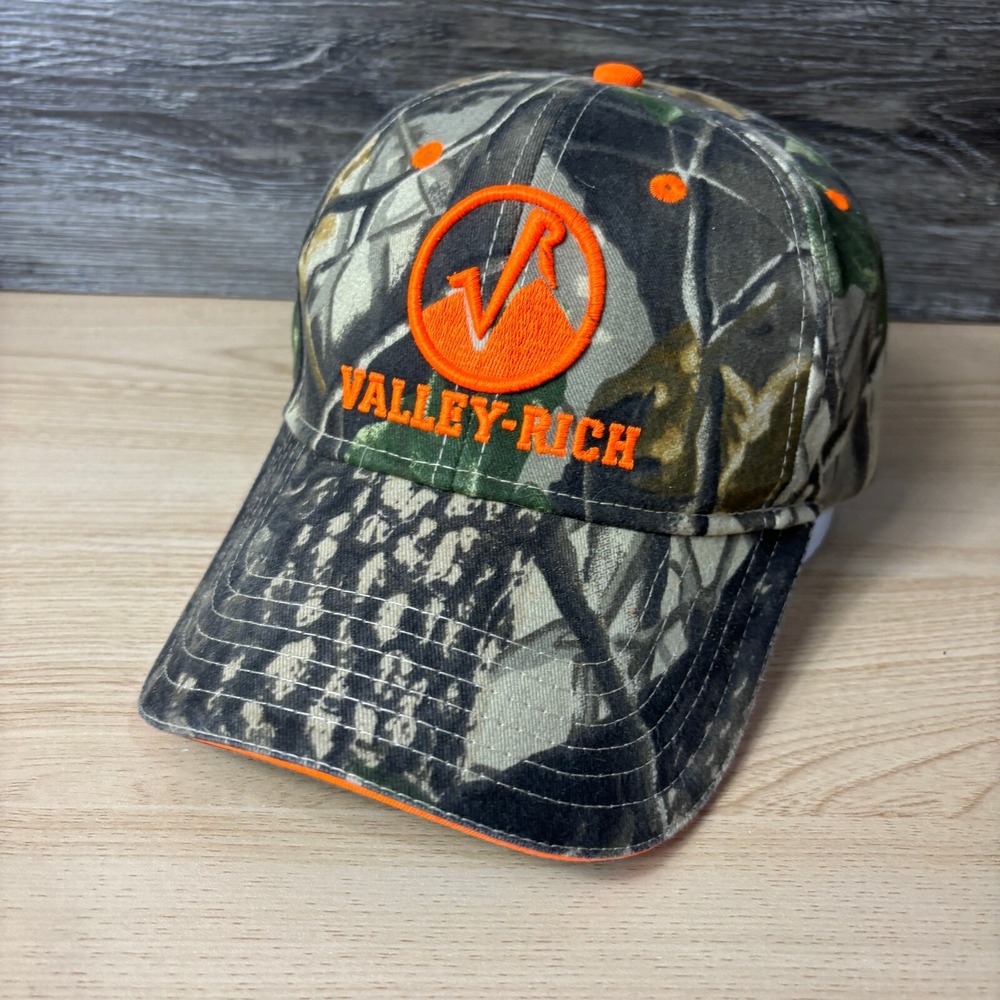 Valley Rich Hat Cap Strap Back Brown Green Camo Outdoors One Size‎ Adjustable